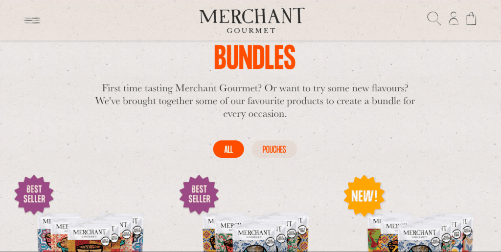 Merchant Gourmet example of creating a new Shopify product bundling page
