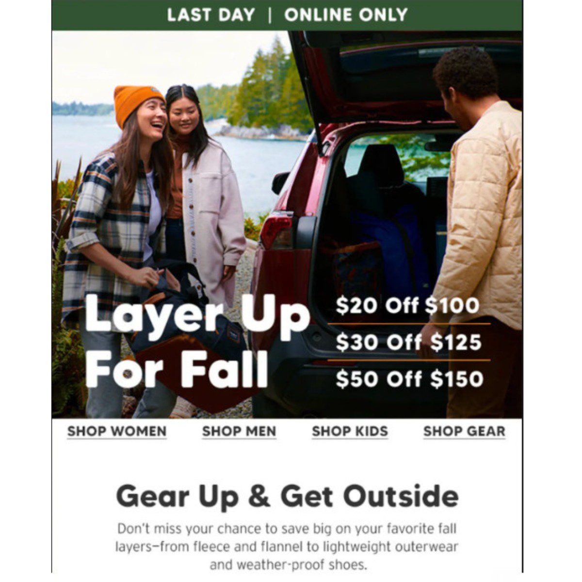 Eddie Bauer tiered pricing example