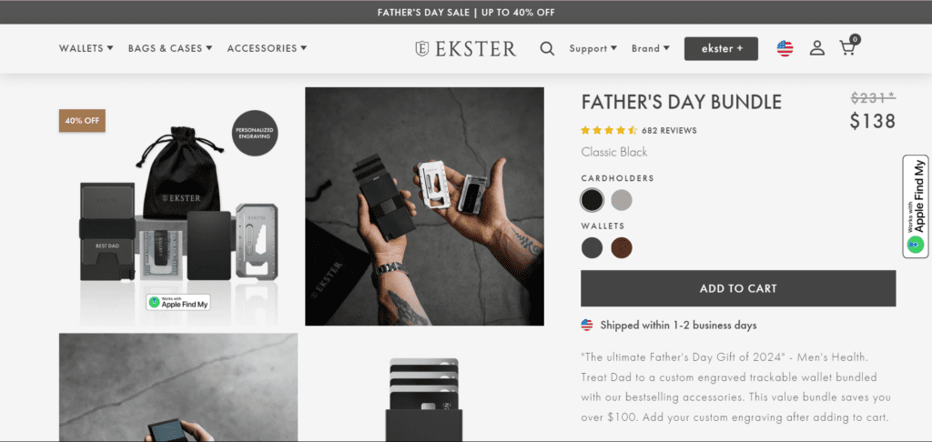 Ekster wallet for modern dads