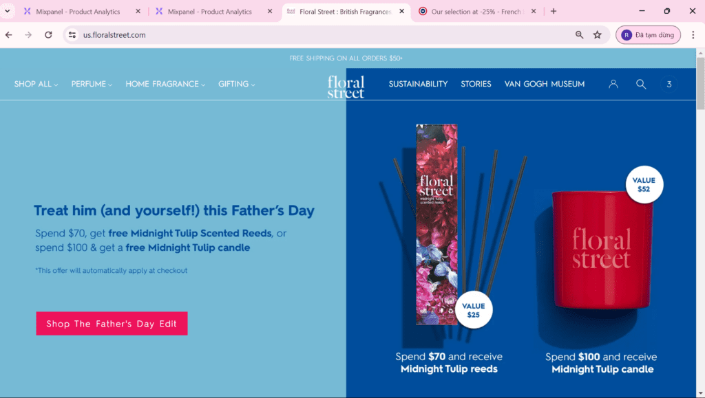 Floral Street's spend more get more promotion on Father's Day