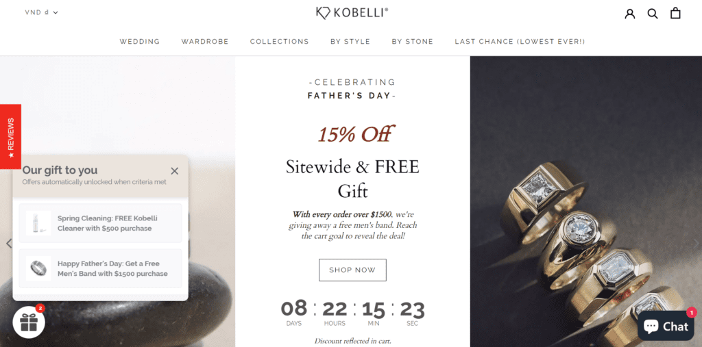 KOBELLI positions the widget on their store strategically