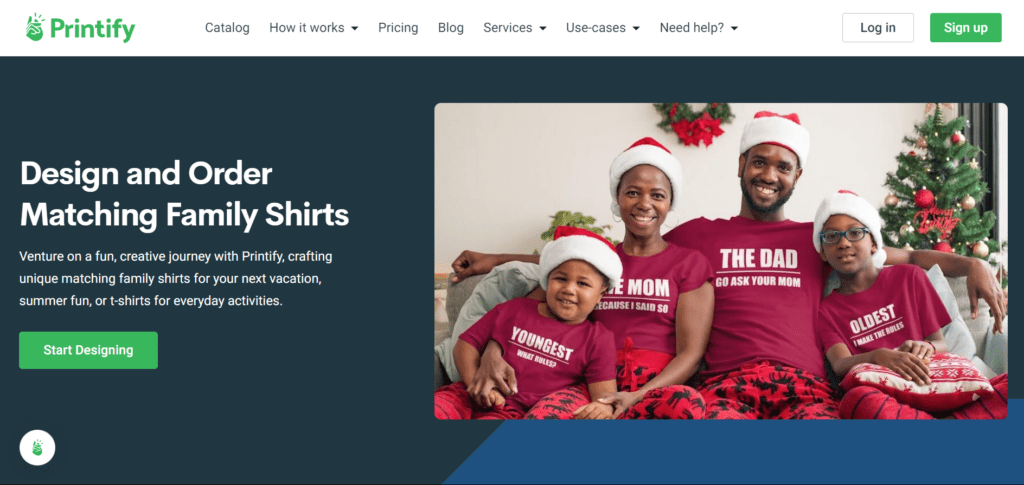 Printify with matching family shirts