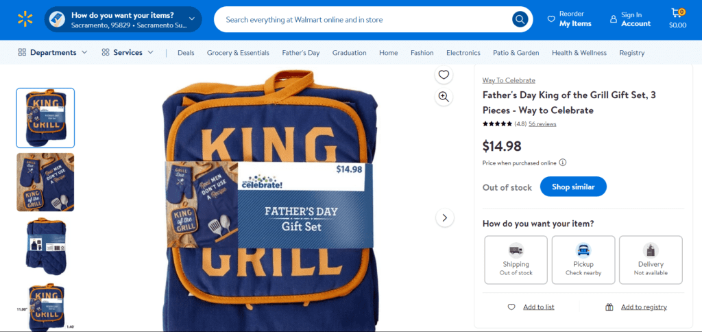 Walmart grilling set for cooking dads