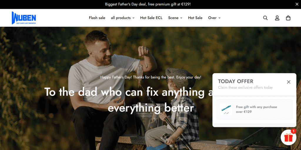 Wuben offers premium gift offers for Father's Day