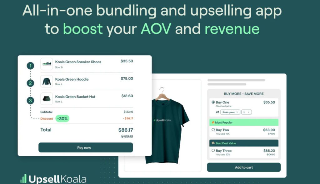 Upsell Koala Shopify bundle app
