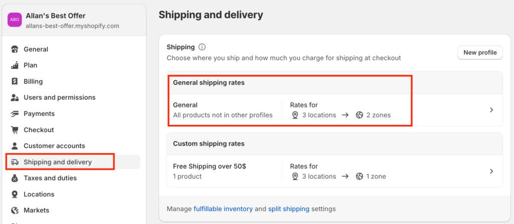 Add a shipping rate
