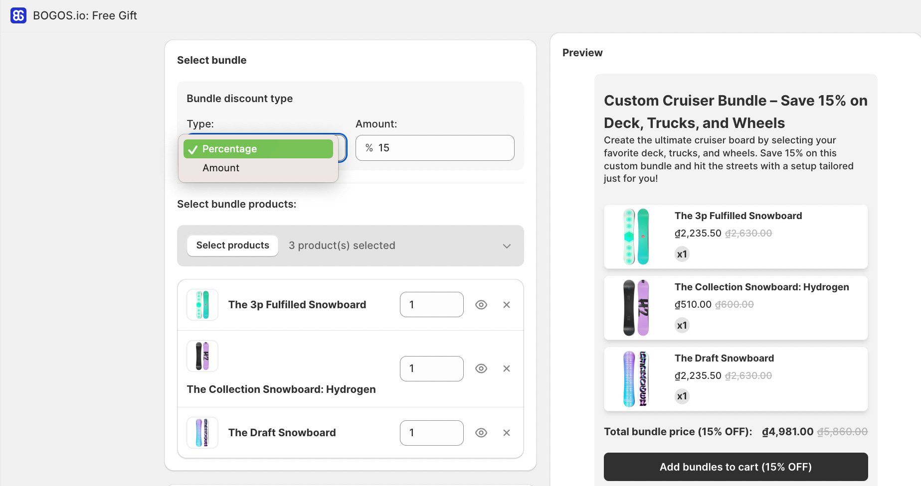 Add products and create