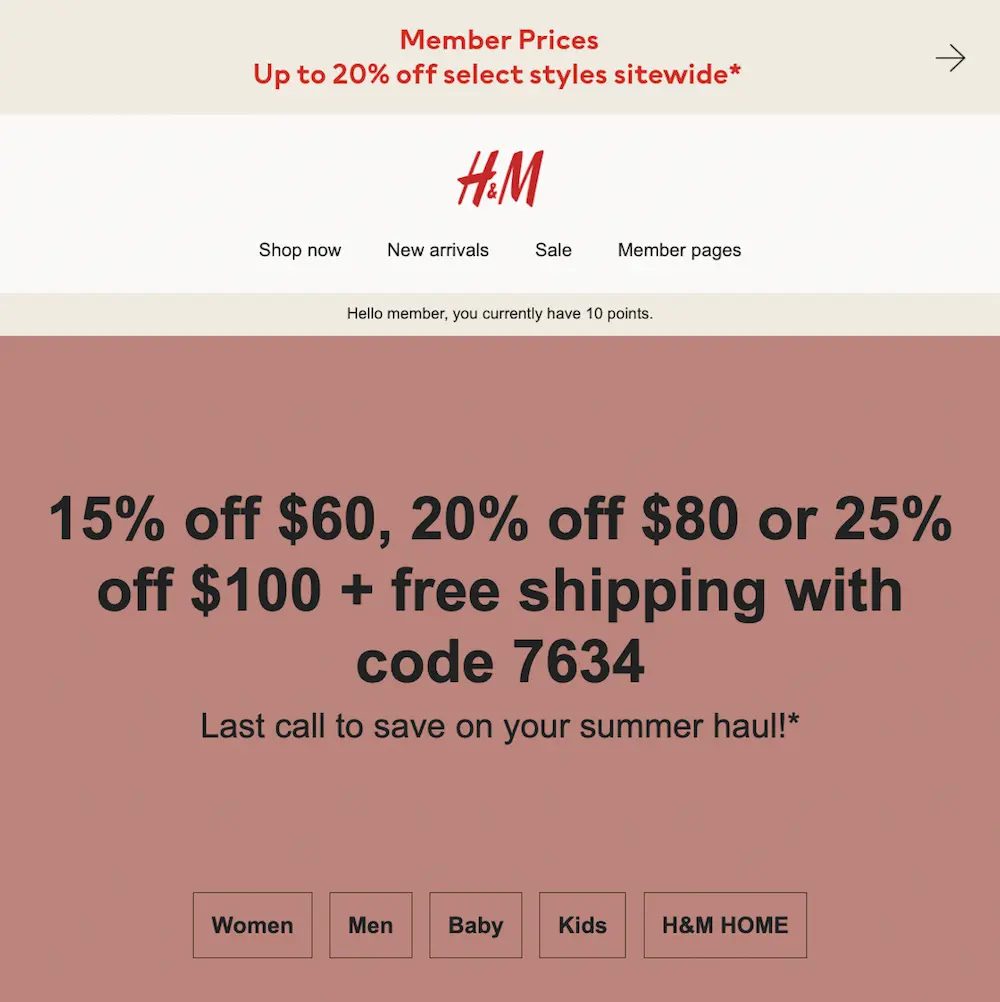 Tiered discounts example
