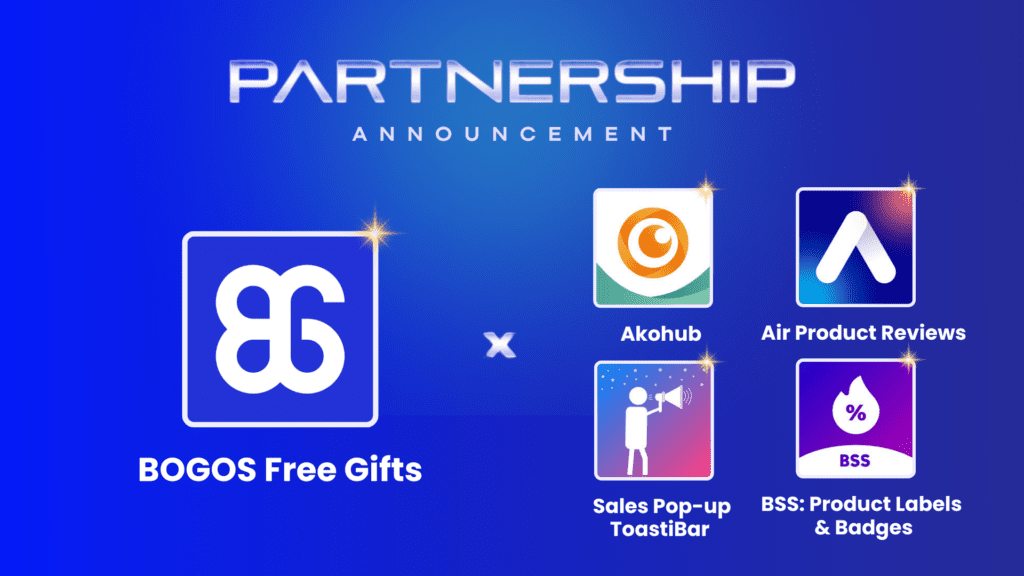 BOGOS partnered with other third-party apps on Shopify