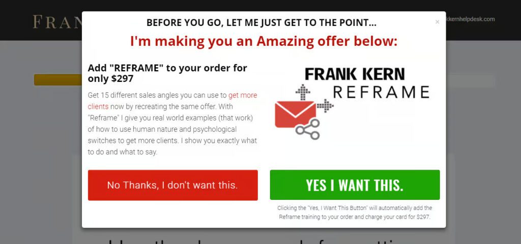 Shopify one click upsell Frank Kern upsell offer