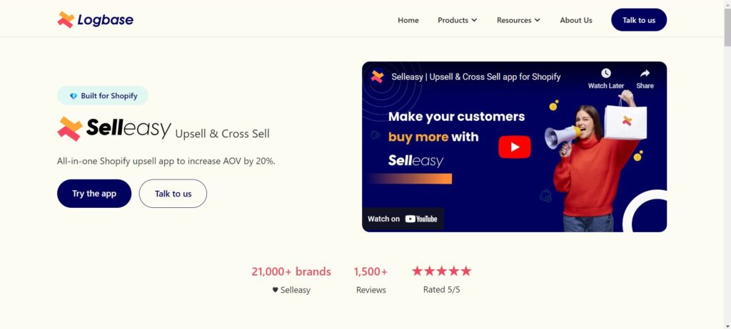 Selleasy is a highly recommended Shopify upselling app