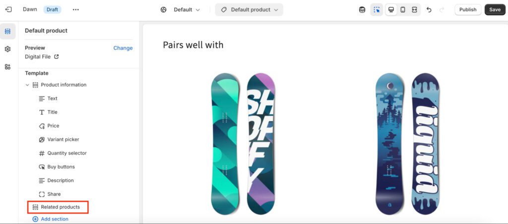 Customize related products
