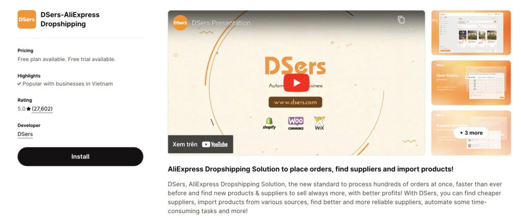 dsers shopify app for dropshipping