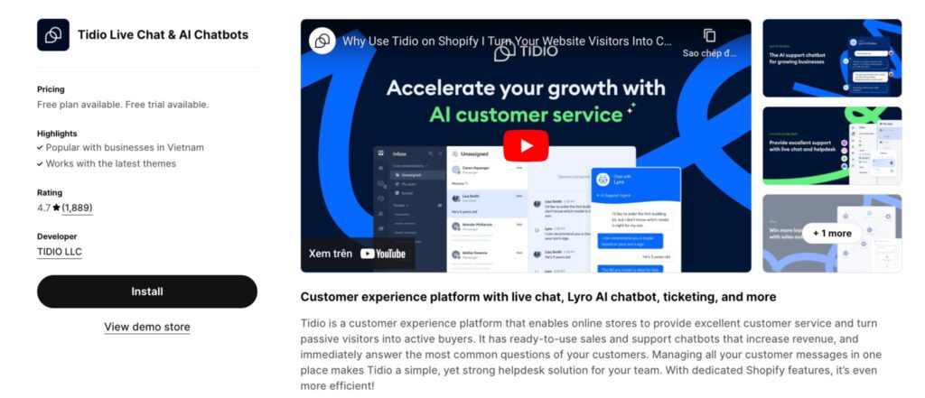 Tidio for Live Chat & AI Chatbots