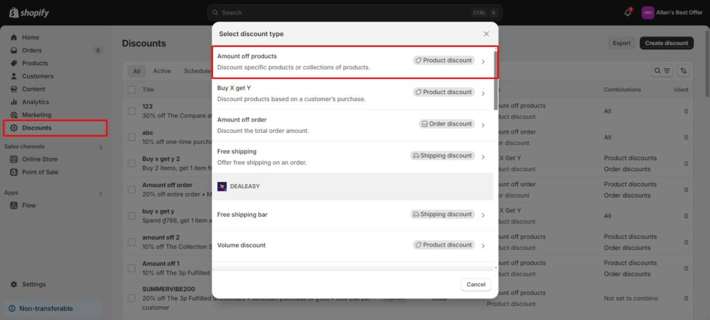 Create Amount off products automatic discount with Shopify discount