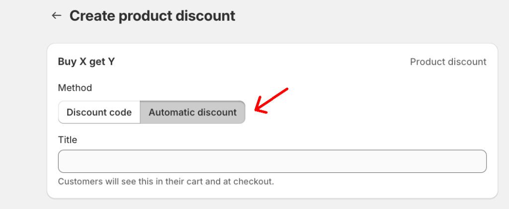 Choose "automatic discount" 