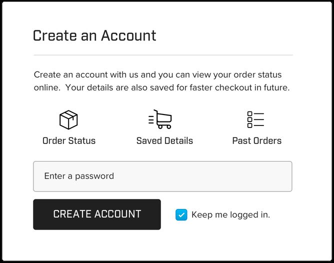 Requiring customers to create an account