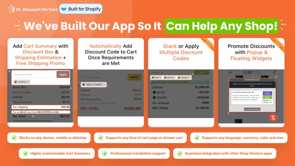 The Shopify app “Dr Stacked Discounts On Cart”
