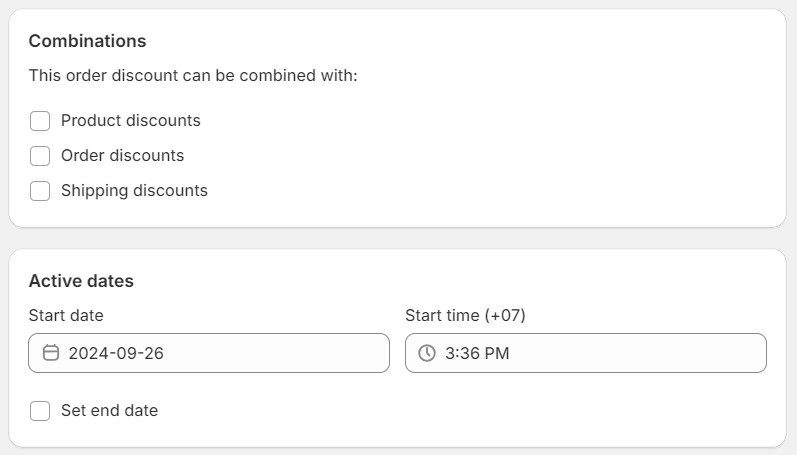 Set ative & end dates if necessary