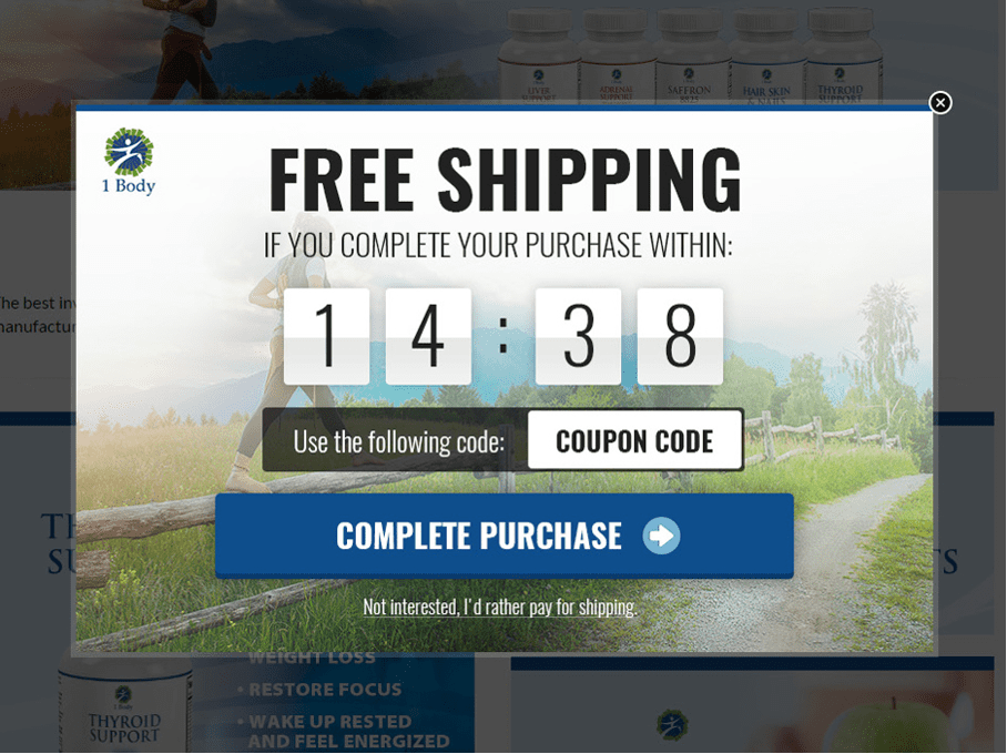 Limited-time free shipping offer