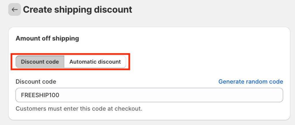 Choose discount method
