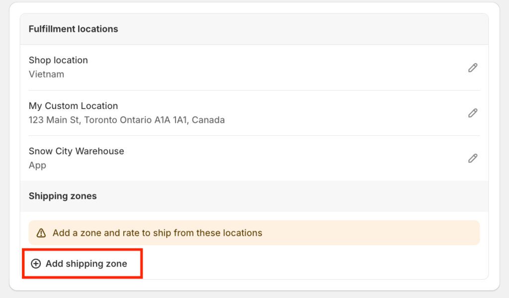 Add shipping zones
