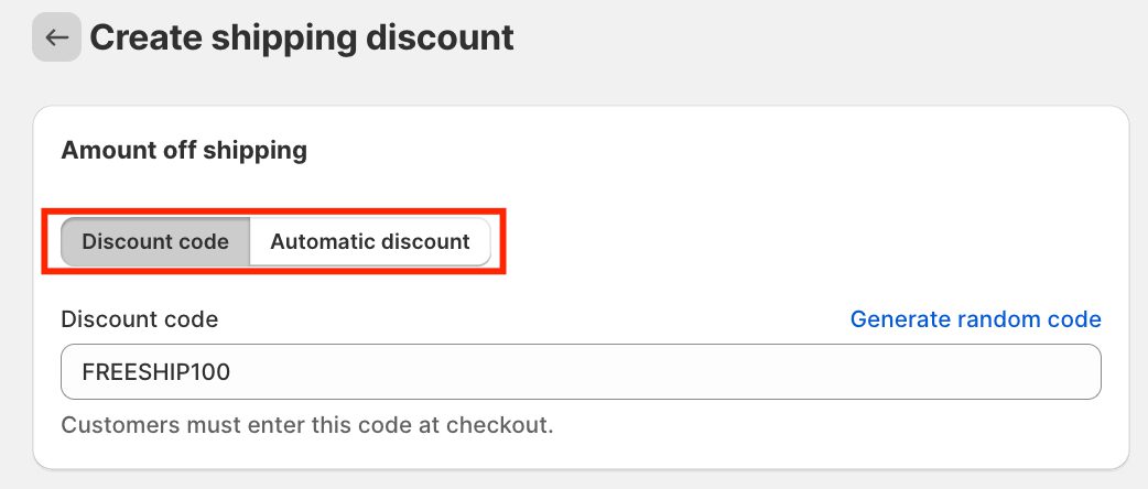 Choose discount method