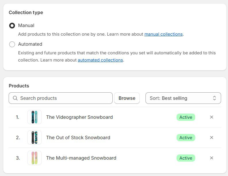 Manually Choose Collection type