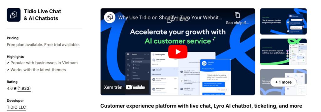 Tidio Live Chat & AI Chatbots