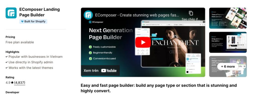 EComposer Landing Page Builder