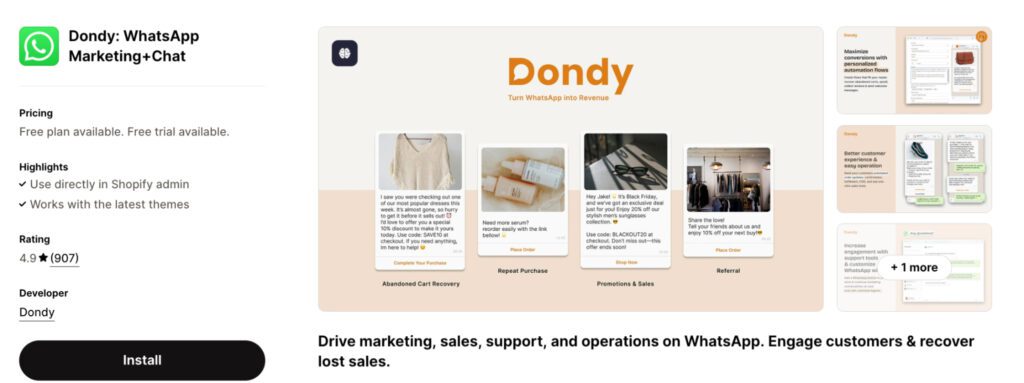 Dondy: WhatsApp Marketing + Chat