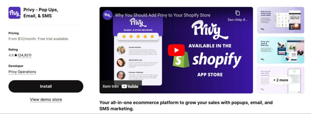 Privy Shopify app
