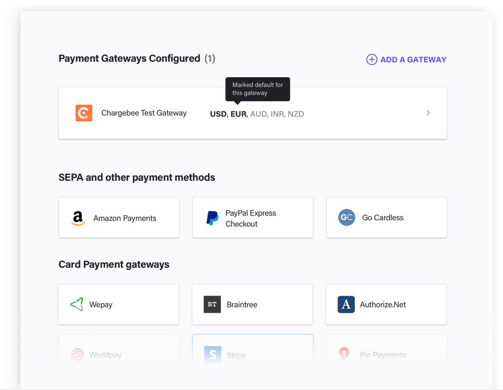 Multiple payment methods for online shopping