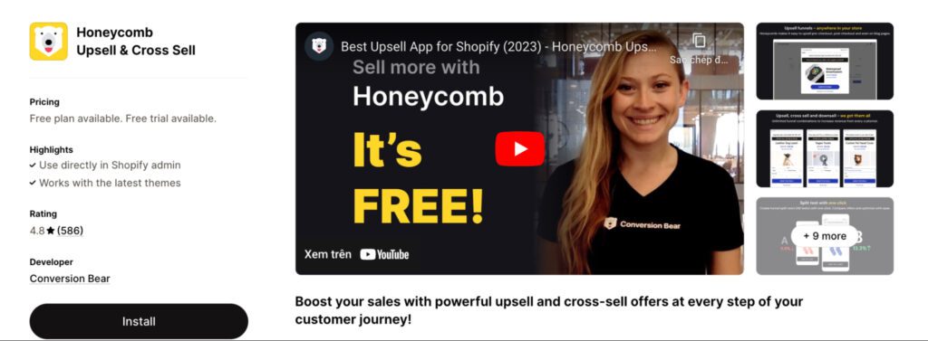 Honeycomb Upsell & Cross Sell