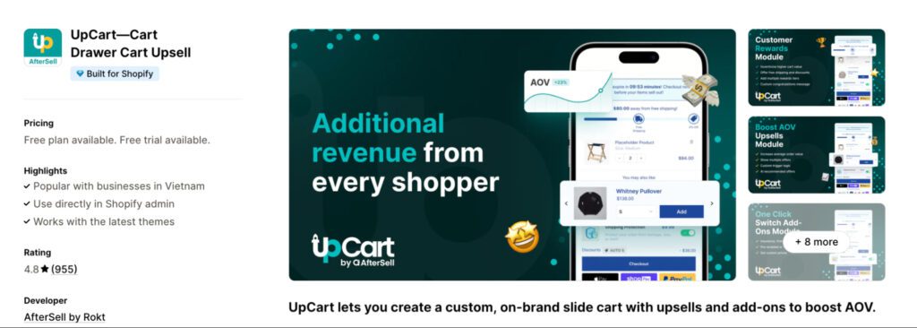 UpCart - Cart Drawer Cart Upsell