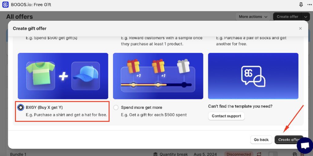 Create Buy X Get Y offer
