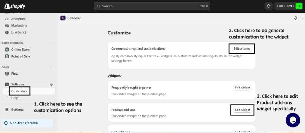 Selleasy customizable display option